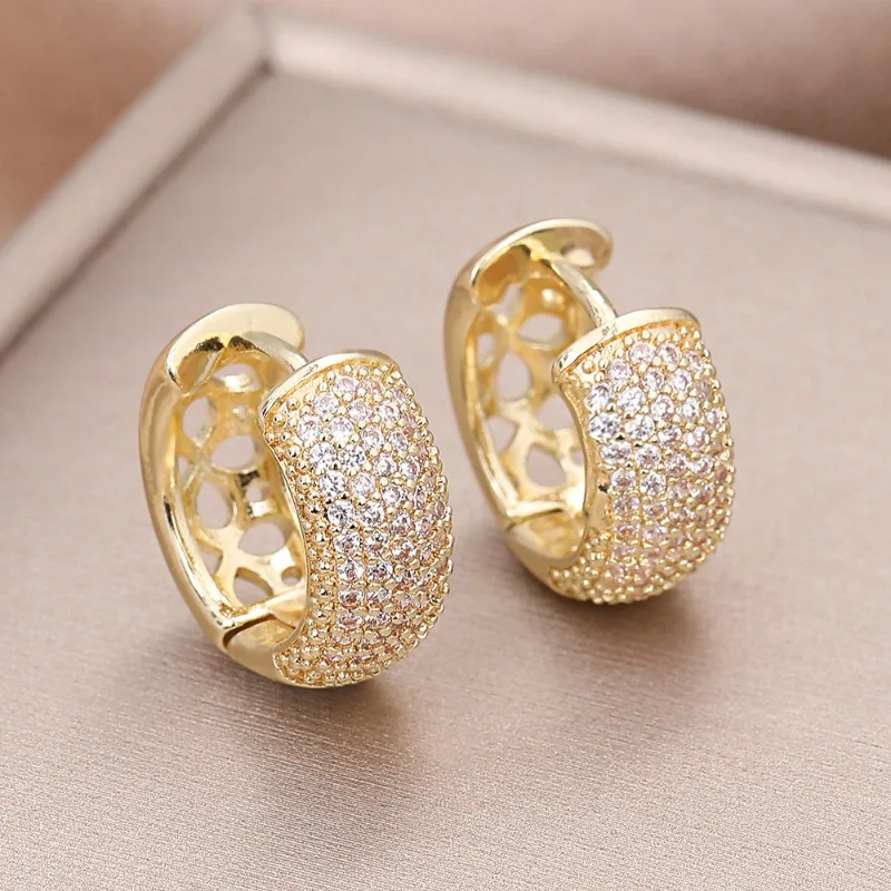 925 Sterling Silver Cubic Zirconia Earrings For Women Vintage Designer Small Round Cilcle Earrings Party Hypoallergenic Jewelry