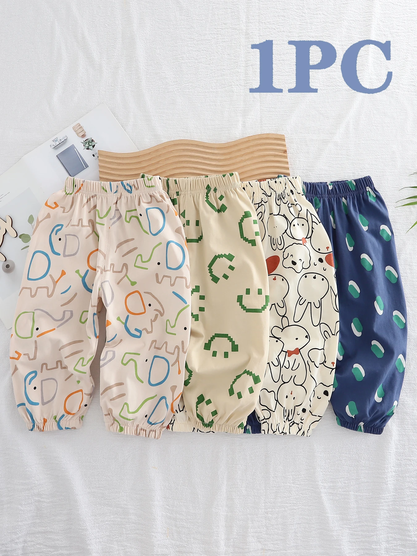 Kids Mosquito-Repellent Pants Summer Thin & Breathable Boys Girls Pure Cotton Long Pants Loose Fit Casual Trousers for Toddler