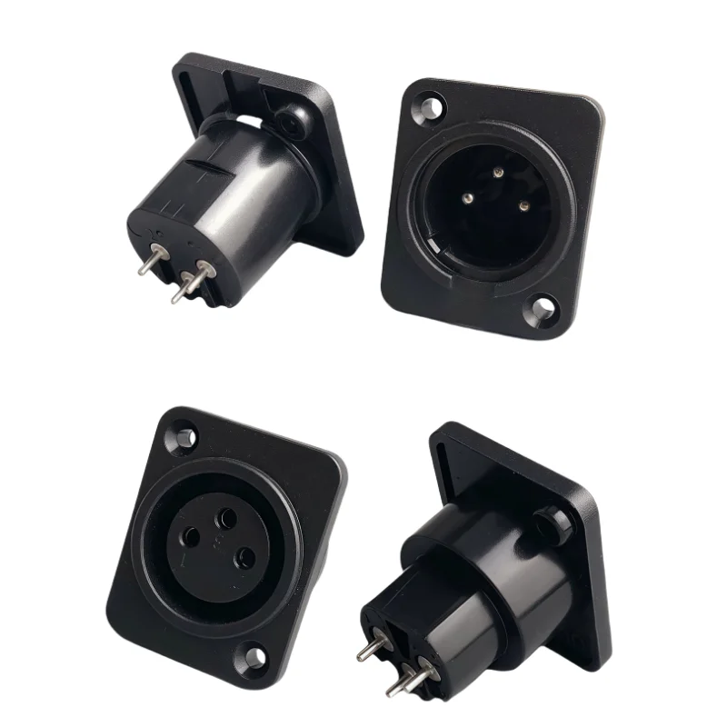 10pcs/lot 3Pins Female and Male Jack Socket XLR Panel Mount Chassis High Quality Plastic XLR Wire Connectors Terminal Wholesales