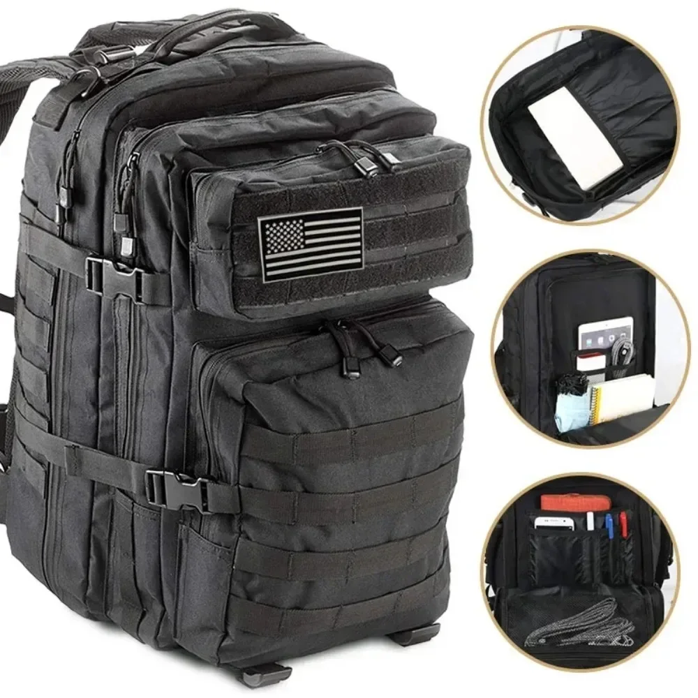 A 80L Tactical Backpack Outdoor Bag for Fitness MOLLE Backpack GYM For People EDC Hiking Survival Rucksack Witch Bottle Holder