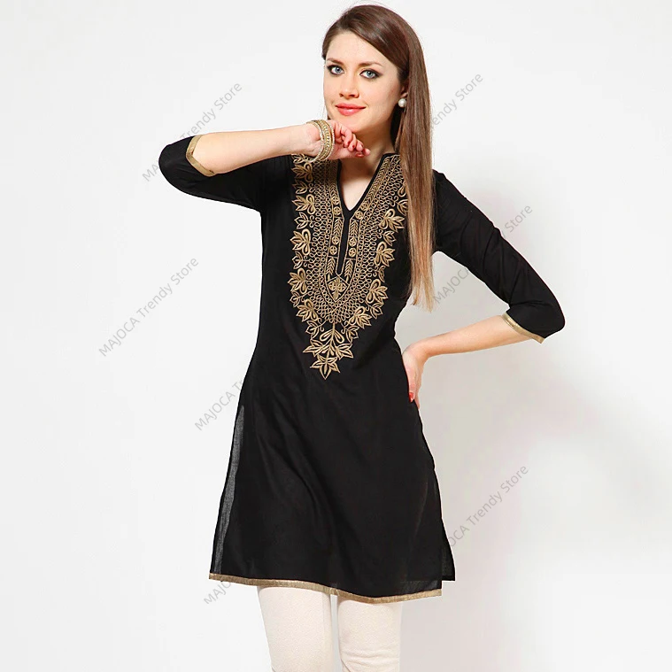 Indian Dress for Women Ethnic Blouses Embroidery Vestido Indiano India Clothing Womens Suties Pakistani Kurta Kurti Dresses