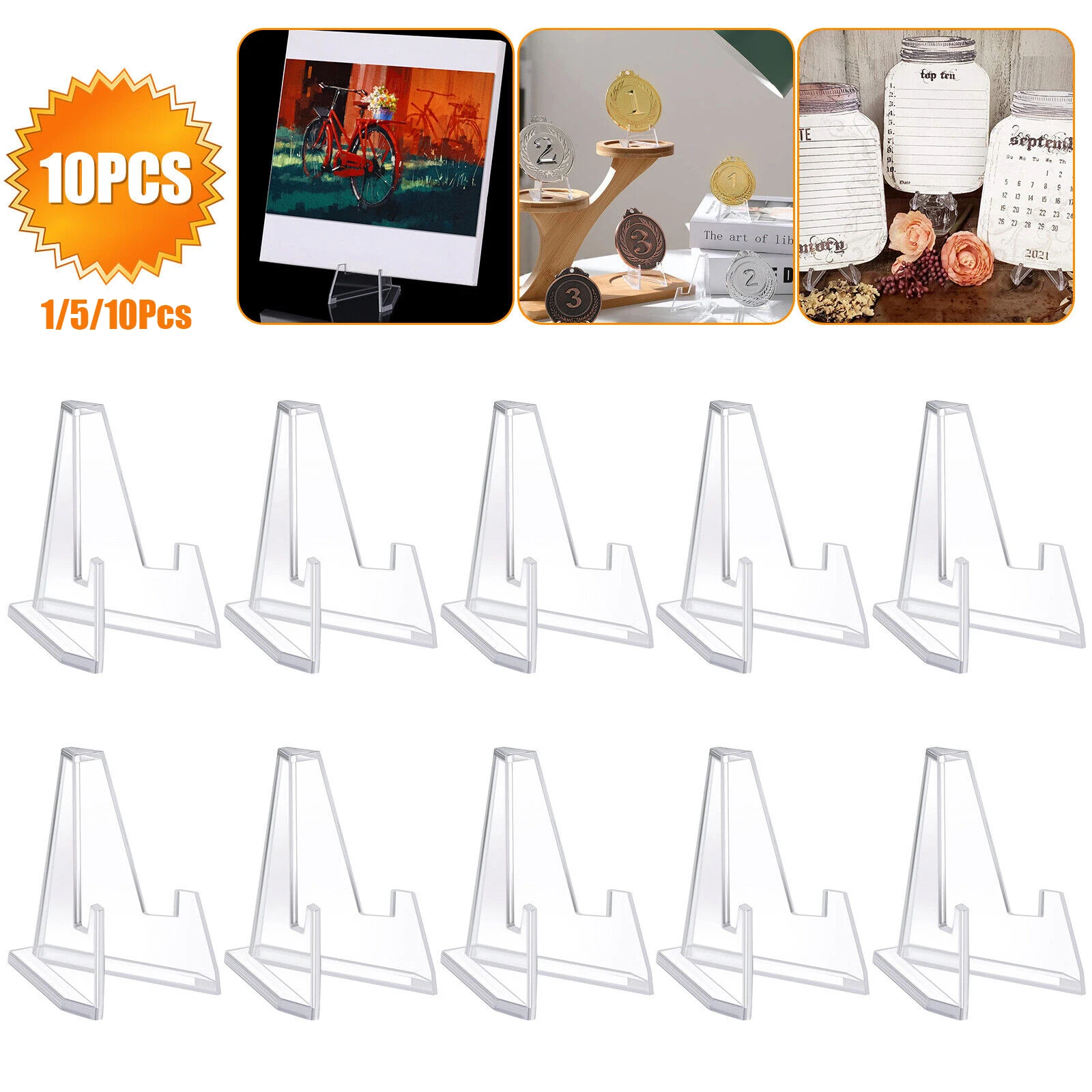 1-10Pcs Card Display Stand Acrylic Easel Card Display Sports Card Holder Coin Display Stand Holders Trading Trading Card Stand