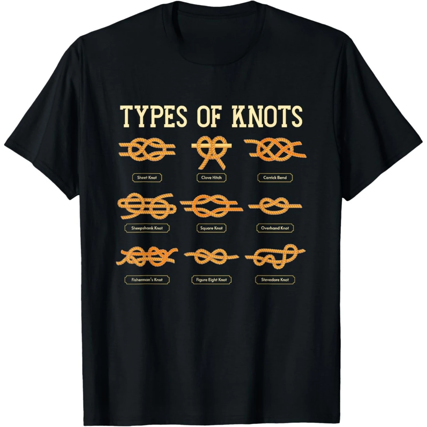 Funny Scout Scouting Nature Types of Knots T Shirts Men Cotton Humor Streetwear Tee Shirt Short Sleeve Unisex Loose Clothing