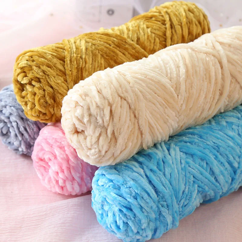 100g Chenille Velvet Yarn For Knitting Wool Crochet Yarn Cotton Baby Wool DIY hand-knitted Sweater Plush Soft Warm Threads