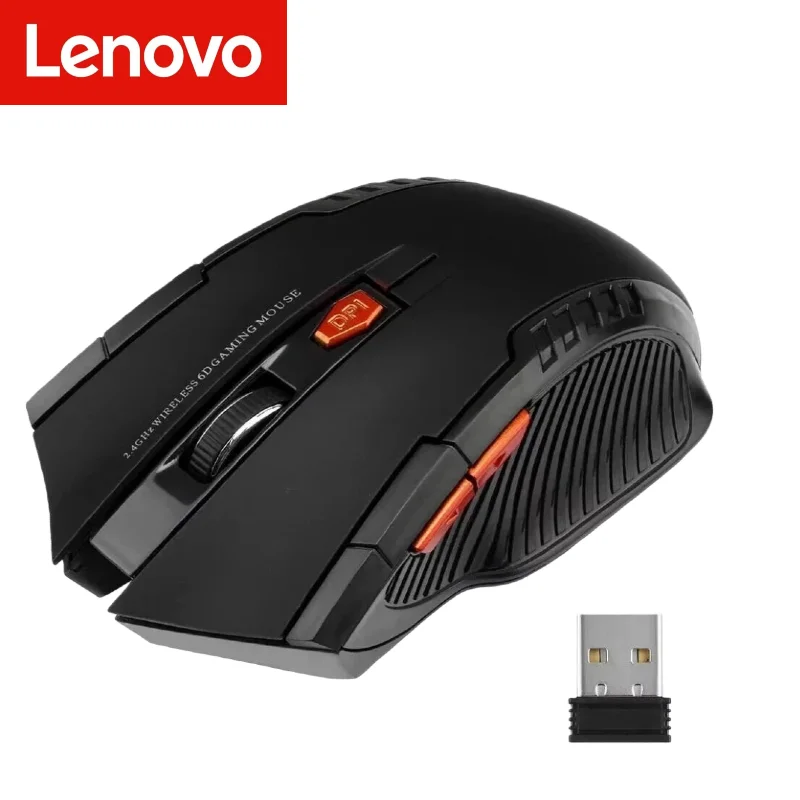 Lenovo 2.4G Wireless Mouse 1600DPI Optical Mouse Gamer for Computer Wireless Mice with USB Receiver for PC Laptop Accessories