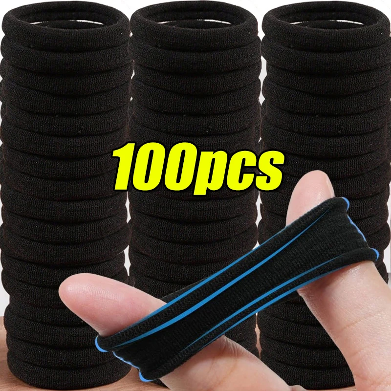 10/100pcs Black High Elastic Hair Bands For Girls Hairband Rubber Ties Ponytail Holder Scrunchies Kids Hair Accessories