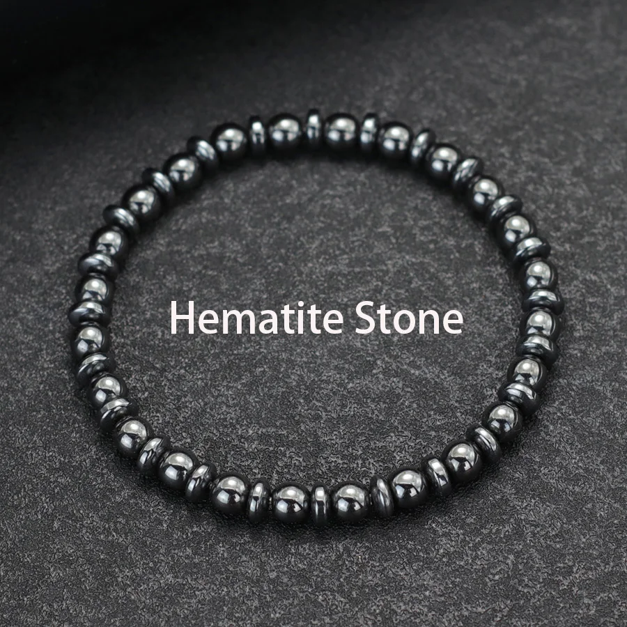 Noter Fashion Natural Stone Bracelet For Men 6mm Tiger Eyes Lava Hematite Strand Healing Braslet Homme Perfect Gift For Him