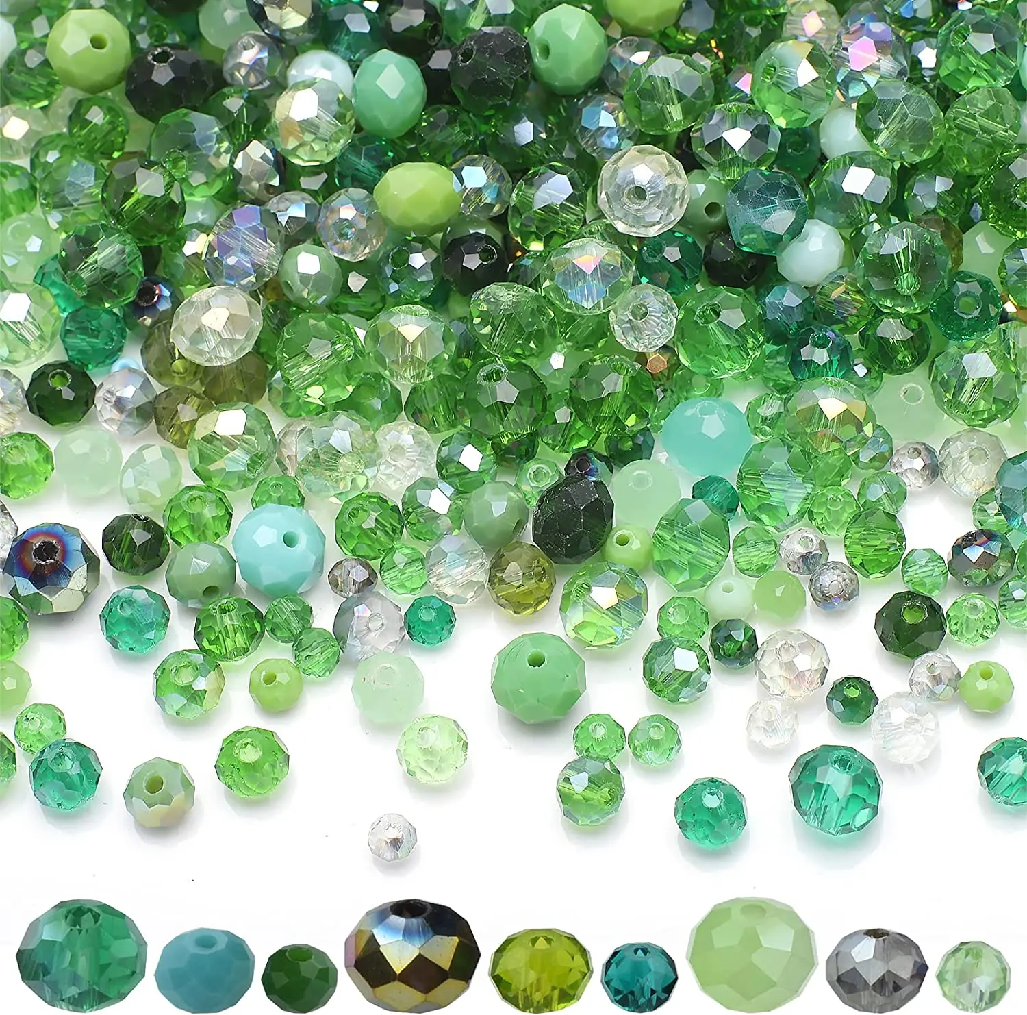 2/3/4/6/8mm AB Faceted Glass Rondelle Loose Spacer Round Beads for DIY Making Crystal Necklace Bracelet Jewelry Accessory