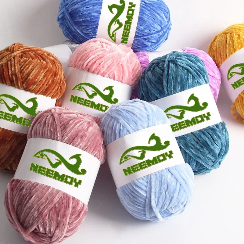 100g / Set Chenille Velvet Yarn Knitted Wool Medium Thick Warm Skin Friendly Knitted Yarn Cotton Baby DIY Hand Knitted Sweater