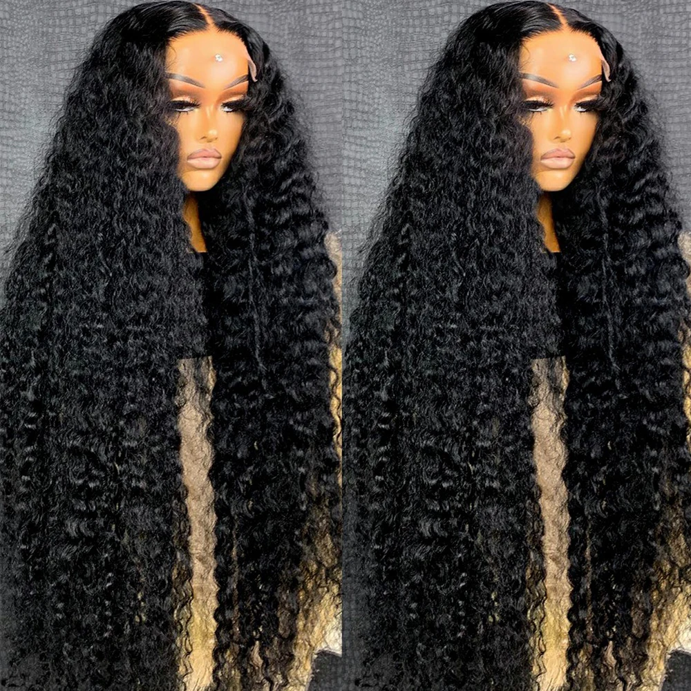 Deep Wave 13x6 13x4 HD Transparent Lace Frontal Human Hair Wigs Brazilian 100% Remy Hair 13x4 Water Curly Front Wig For Women