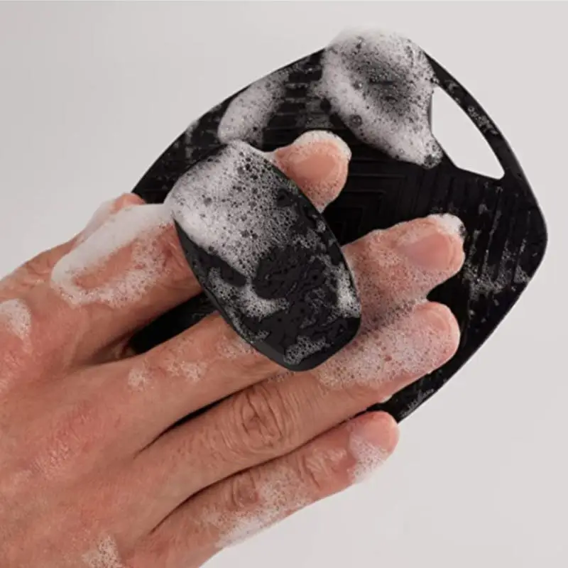 1/5pc Soft Silicone Exfoliating Brush Cleanser Manual Body Cleansing Body Care Scrubber Shower Gentle Massage Bath Brush For Men