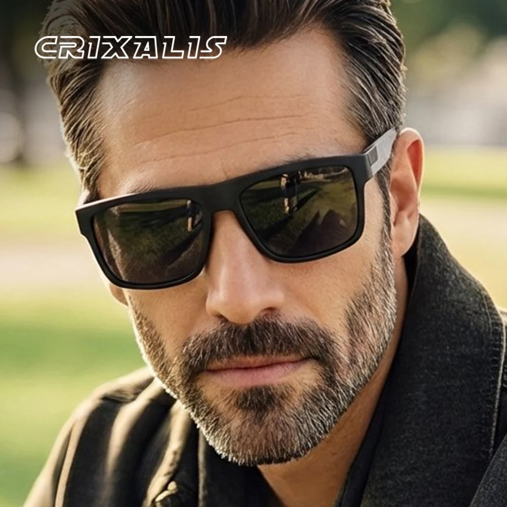 CRIXALIS Full Frame Square Fashion Sunglasses Men Driving Fishing Running Outdoor Various Colors To Choice Anti-reflective UV400