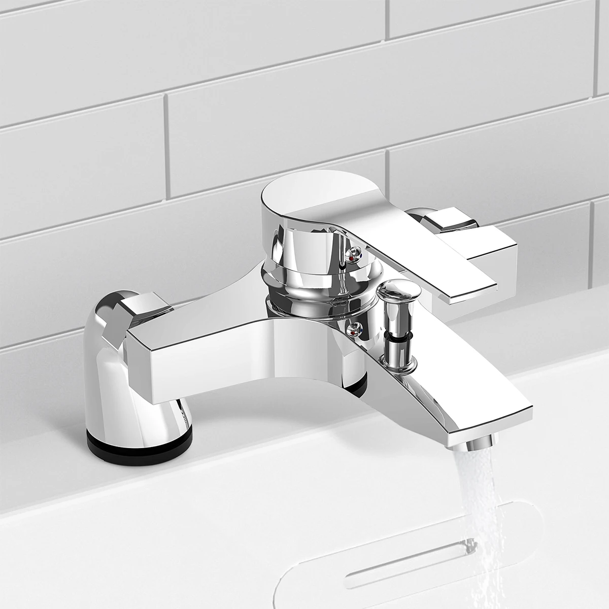 Bathroom Shower Faucet Desk-Mounted Single Lever Hot and Cold Water Mixing Valve Bath Bar Bathtub Taps G1/2 Chrome Finished