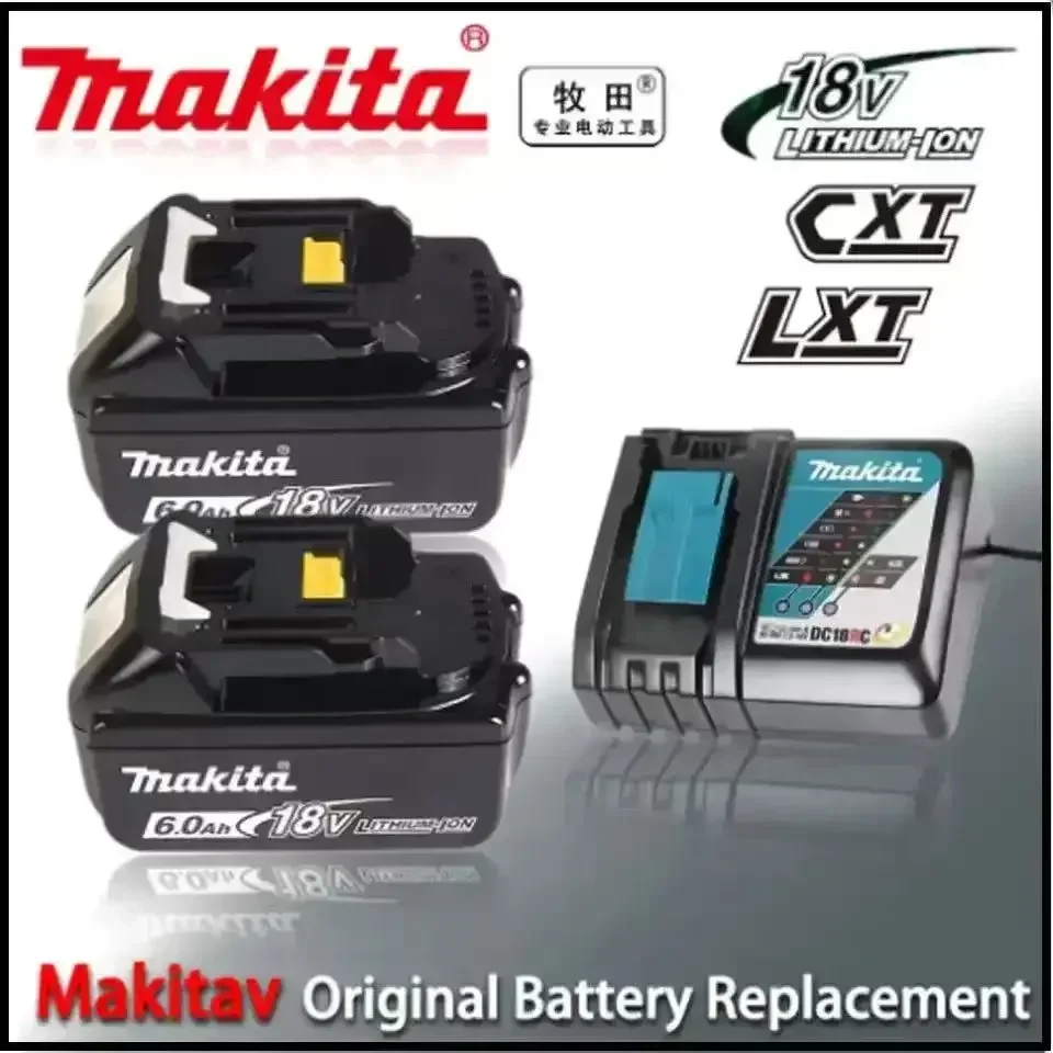 100% Original Makita 18V 6.0Ah Rechargeable Battery ,For Makita BL1830 BL1830B BL1840 BL1840B BL1850 BL1850B Power Tools Battery