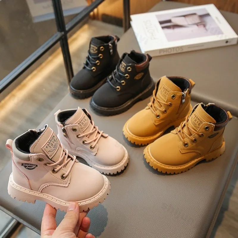 Children Ankle Boots 2025 Autumn Fashion Toddler Pu Leather Kids Short Boots Comfortable Non Slip Outdoor Boys Girls Boots