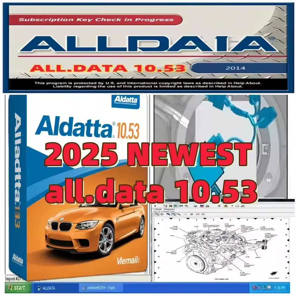 Newest 2026 Automotive Auto Repair Software - Autodata 3.45 ATSG 2017 ALLDATA 10.53 Version for Vehicle Diagnostic And Maintenan