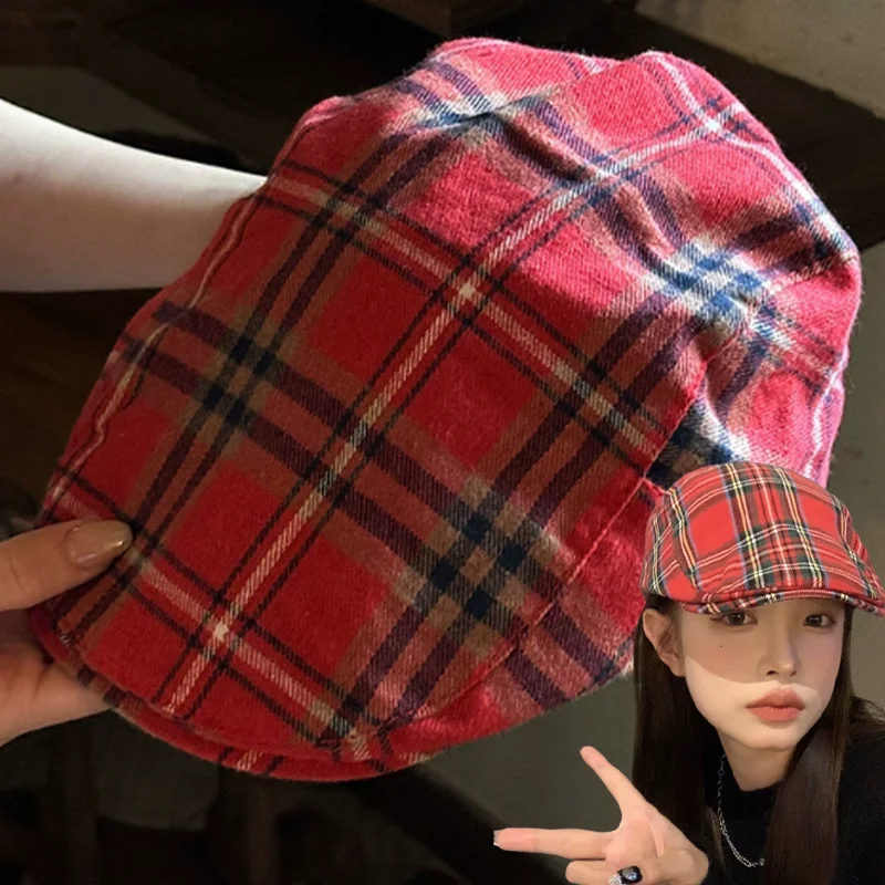 Vintage Beret Hats For Men Women Unisex Cloth Berets Hat Spring Autumn Retro Red Peaked Casual Forward Adjustable Caps 2025