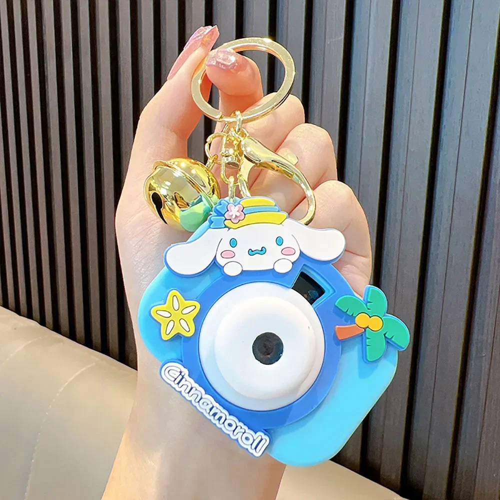 Lovely Hello Kitty 5Cm Keychain Photo Camera Projection Cute Sanrio Figure Melody Kuromi Kawaii Decor Toy for Chidlren Gifts