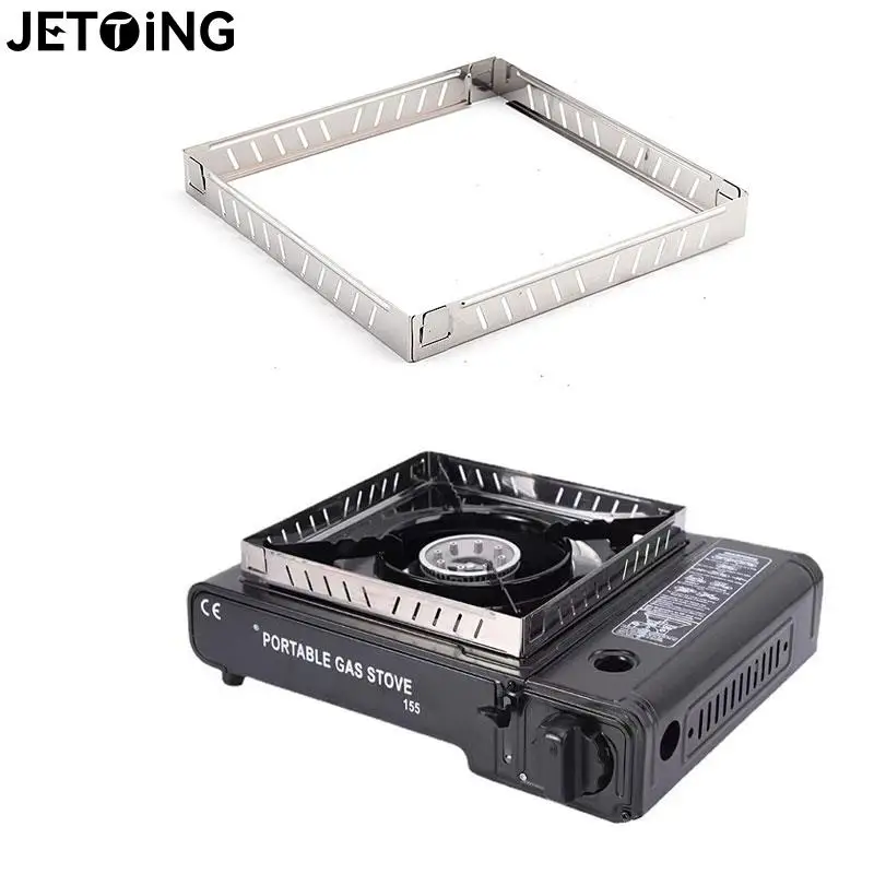Outdoor Gas Stove Wind Screen Foldable Wind Shield Stainless Steel Burner Screen Cooking BBQ Stove Camping Hiking Accessories