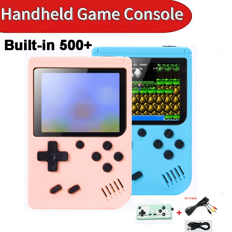Retro Portable Mini Handheld Video Game Console 8 Bit 3.0 Inch Color LCD Kids Color Game Player Built in 500 Games