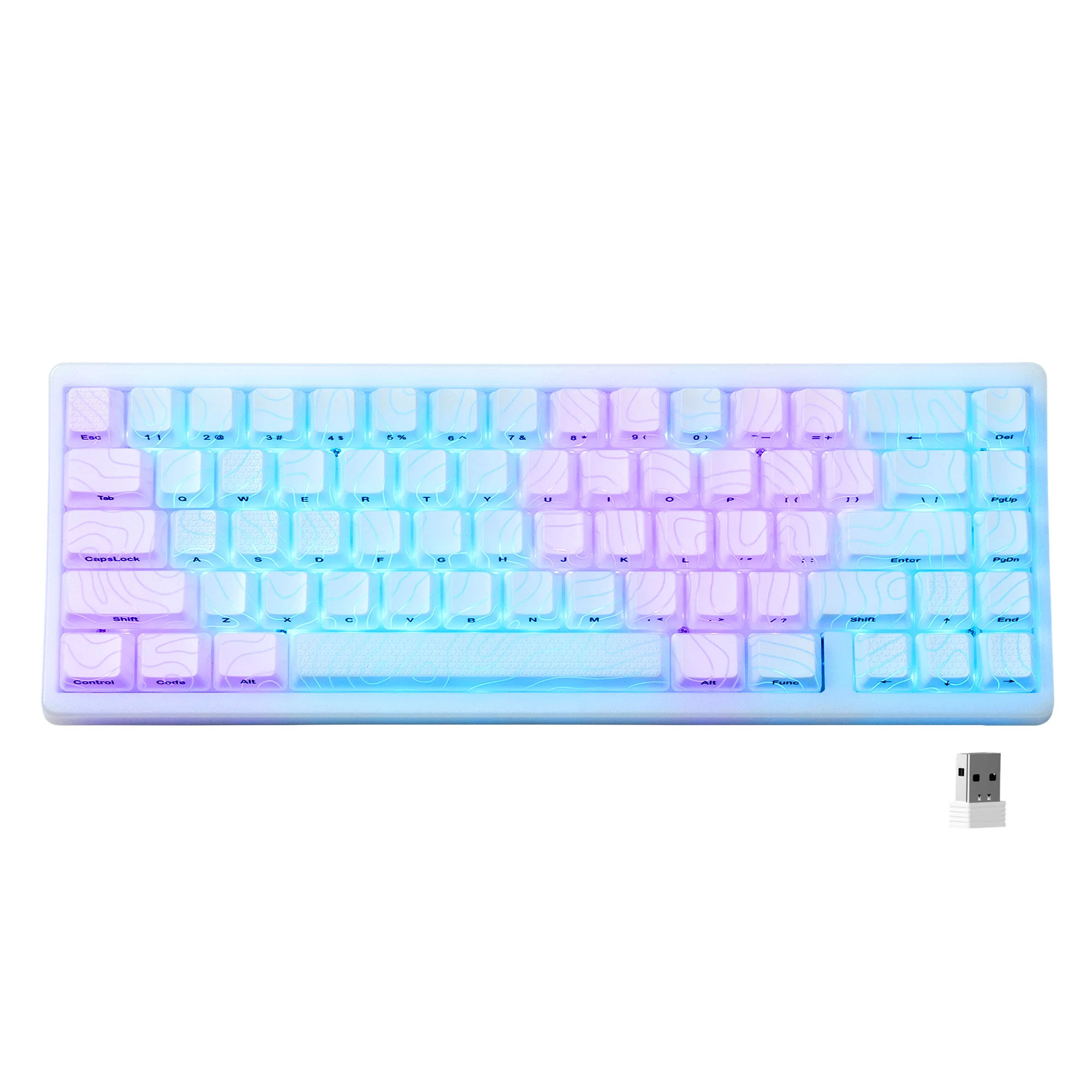 XVX Wireless Mechanical Keyboard M67 JadeStone With IMD-Tech Keycaps Tri-Mode Topographic White Gamer Keyboard Gasket Design