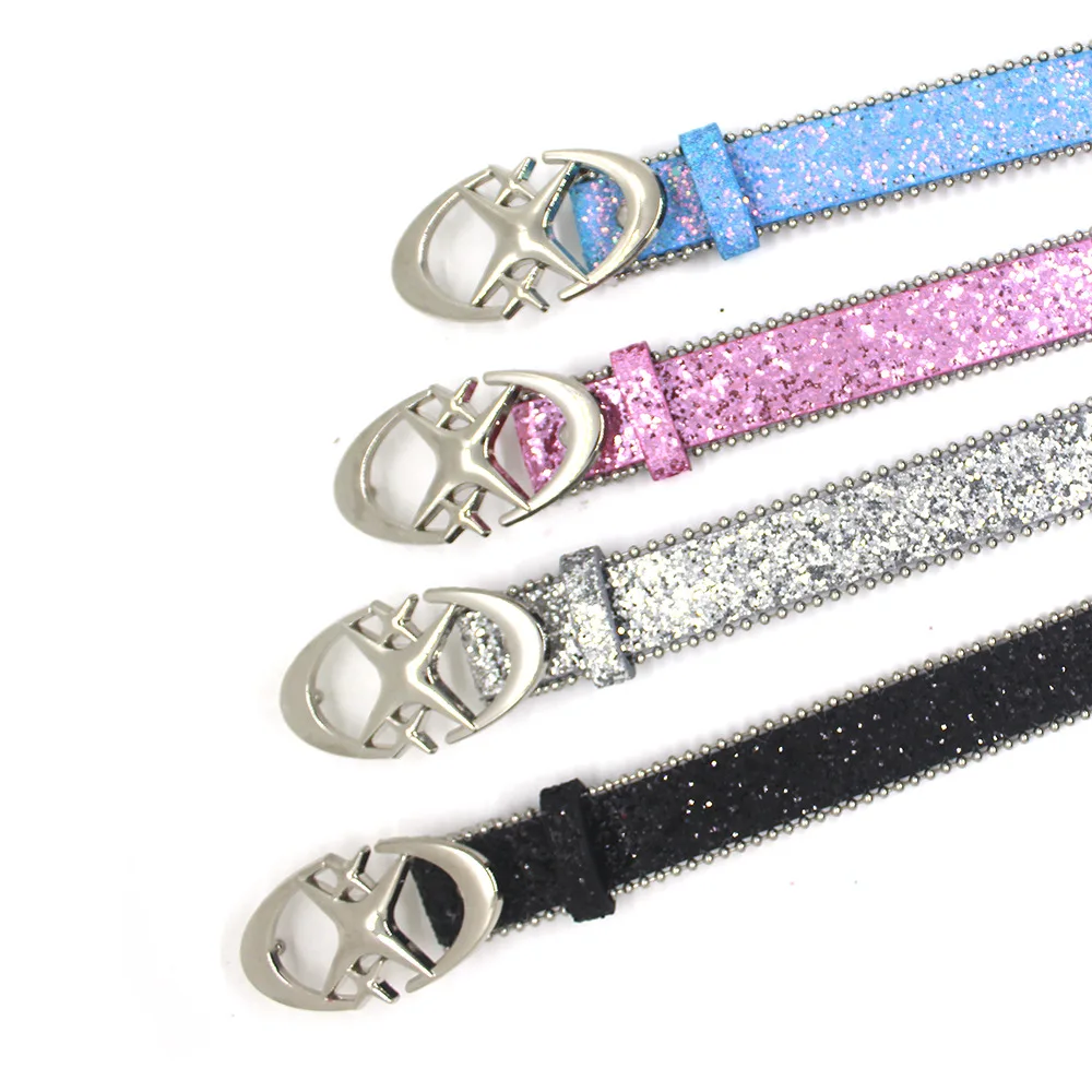 Y2k Bling Star Rhinestone Belt Women's Brand Luxury Sequin Punk Metal Buckle Belt Fashion Waistband Jeans Pants Decor Belt