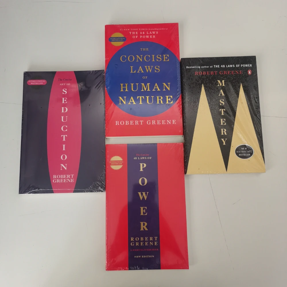 4 Books Set By Robert Greene The Concise 48 Laws Of Power; The Concise Laws of Human Nature; The Art of Seduction & Mastery: War