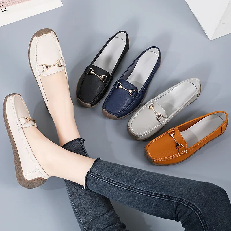Large Size Comfortable Flat Bottom Women's Shoes Spring Autumn Style Soft Sole Maternity Loafers for Mothers And Pregnant Women