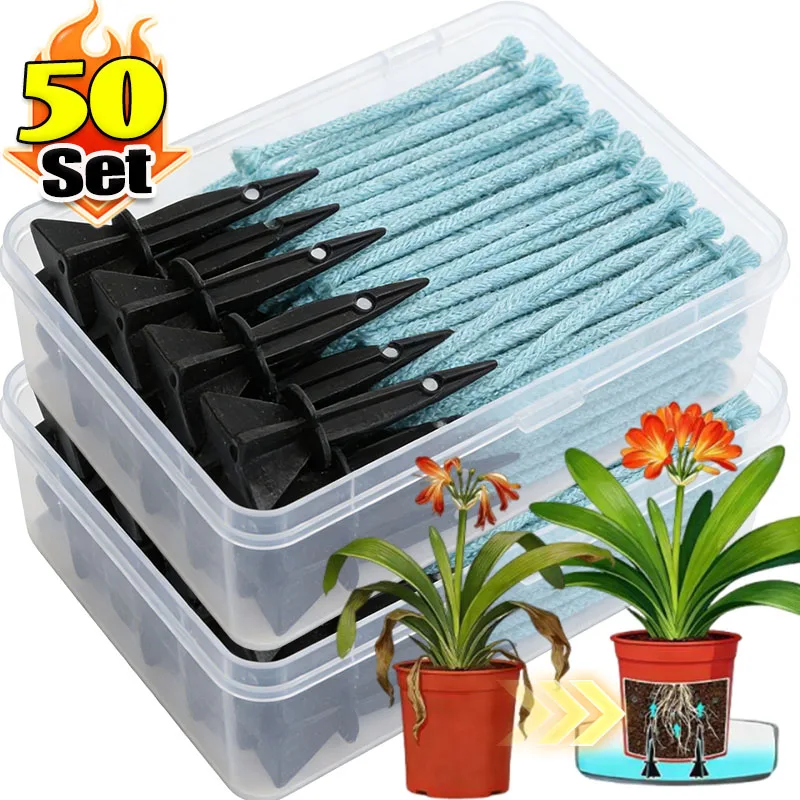 5/50set Self Watering Spikes Automatic Plant Waterer Irrigation System Adjustable Indoor Outdoor Garden Devices Drip Feeder Tool