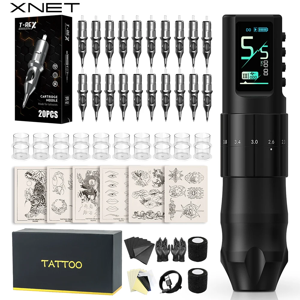 XNET Nebula Wireless Tattoo Machine Full Kit Custom Motor 1600mAh Battery 7 Strokes Dot Tattoo Pen For Beginner For Tattoo Art