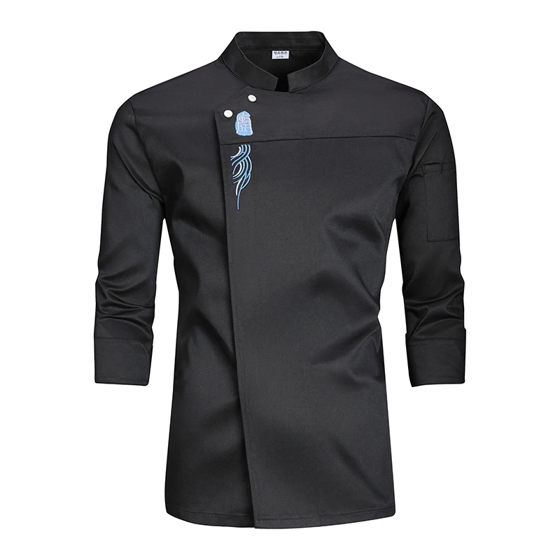Food service Cook Uniform Catering Autumn/Winter Cooking Jacket Restaurant Kitchen Shirt Waiter Workwear Black White Chef Coat