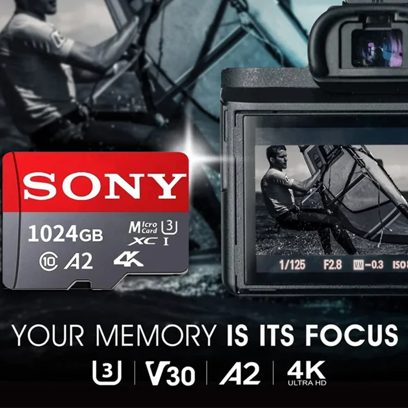 Sony TF Memory Card 1TB High Speed Micro SD Card 128GB 1TB 512GB 256GB A2 U3 V30 SD TF Flash Cards For Xiaomi Phone Computer