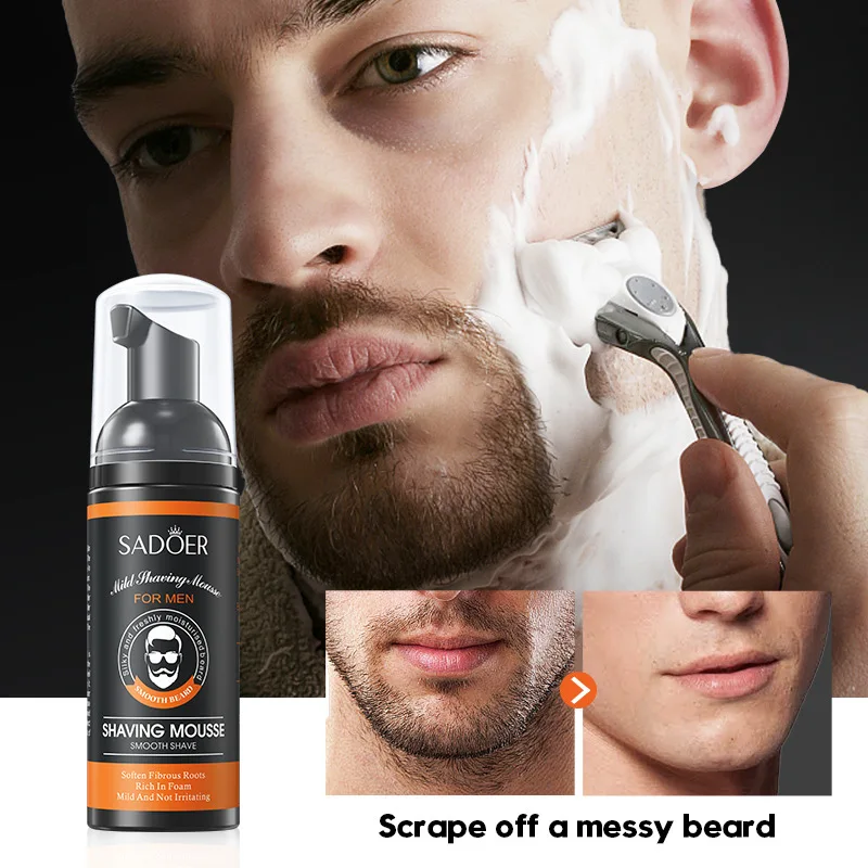 60ml Men's Shaving Mousse Mild Not Irritaing Clean Smooth Soften Sideburn Beard Shaving Cream For Man Grooming Accessories