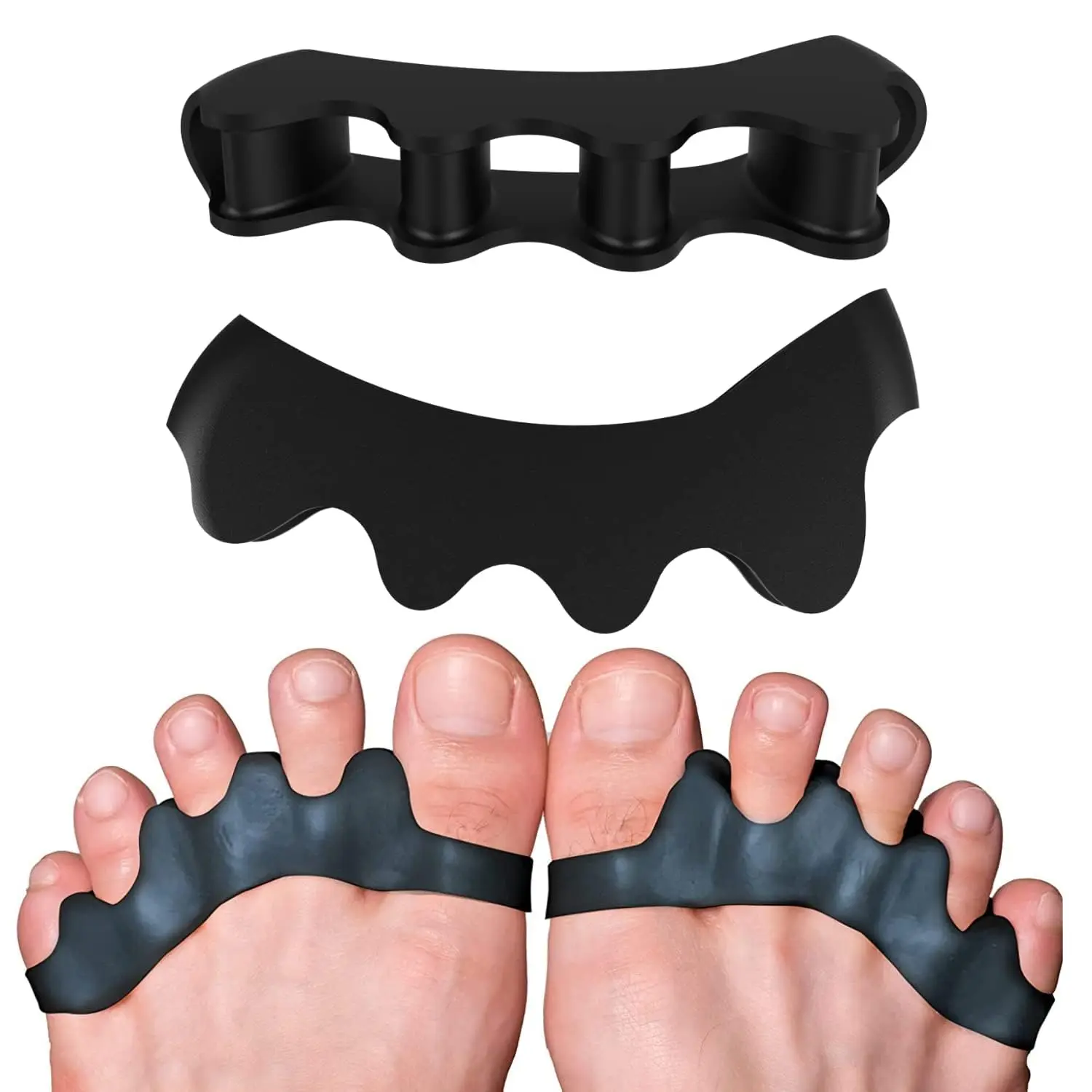 2Pcs=1Pair Toe Separators Stretchers Correct Foot and Bunion Pain Pain Relief Foot Care Soft Gel Straightener Spacers 5 Colors