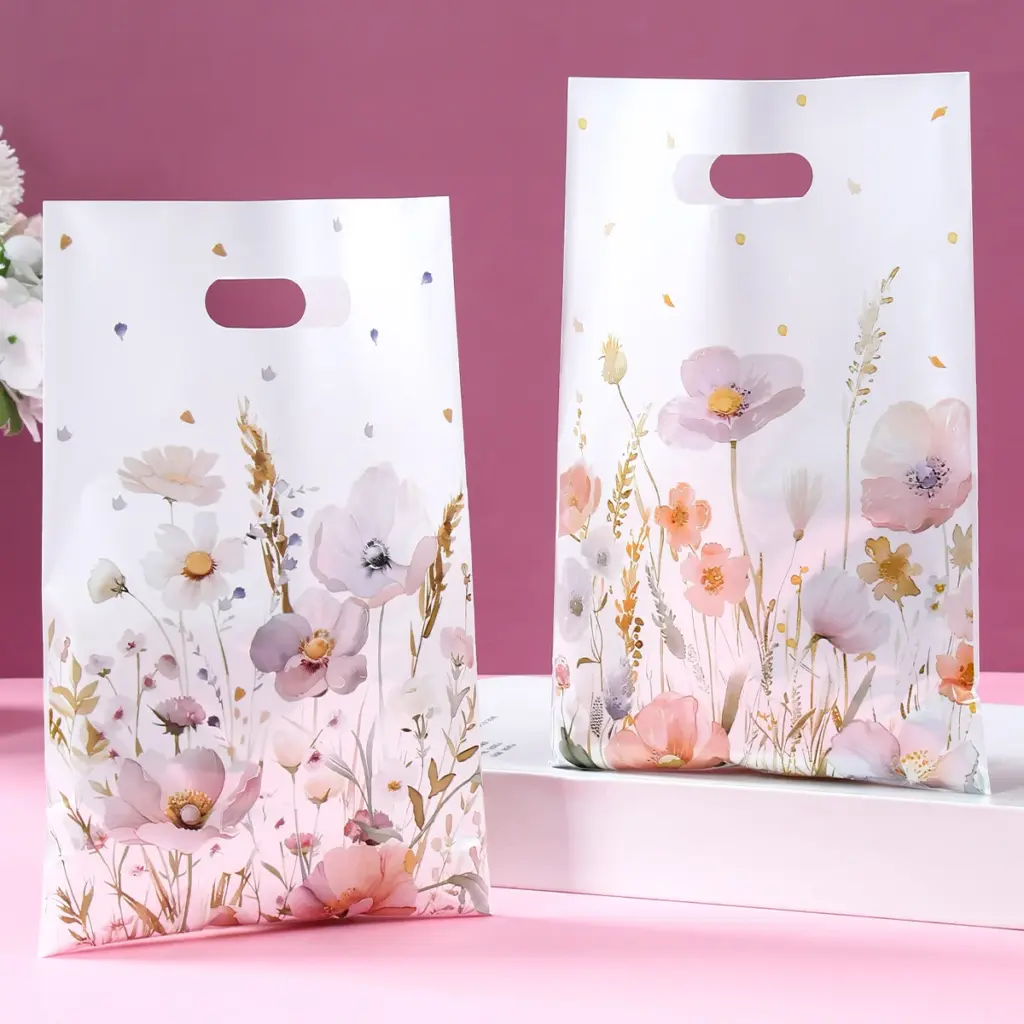 10/25/50pcs Wildflower Themed Handbag Candy Bags Spring Birthday Party Gift Packing Bag Birthday Baby Shower Girl Party Supplies