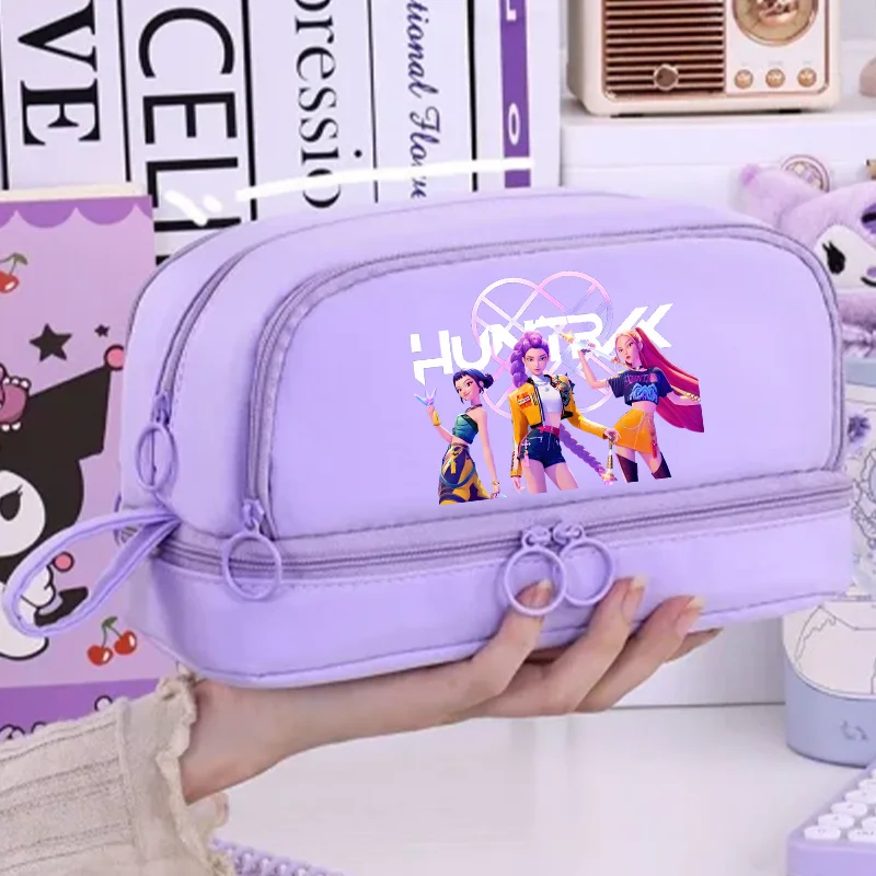 Demons Hunter High-capacity Pencil Bag Cartoon KPop Music Girl Pencilcase Rumi Mira Zoey Student Pen Case Kids School Stationery