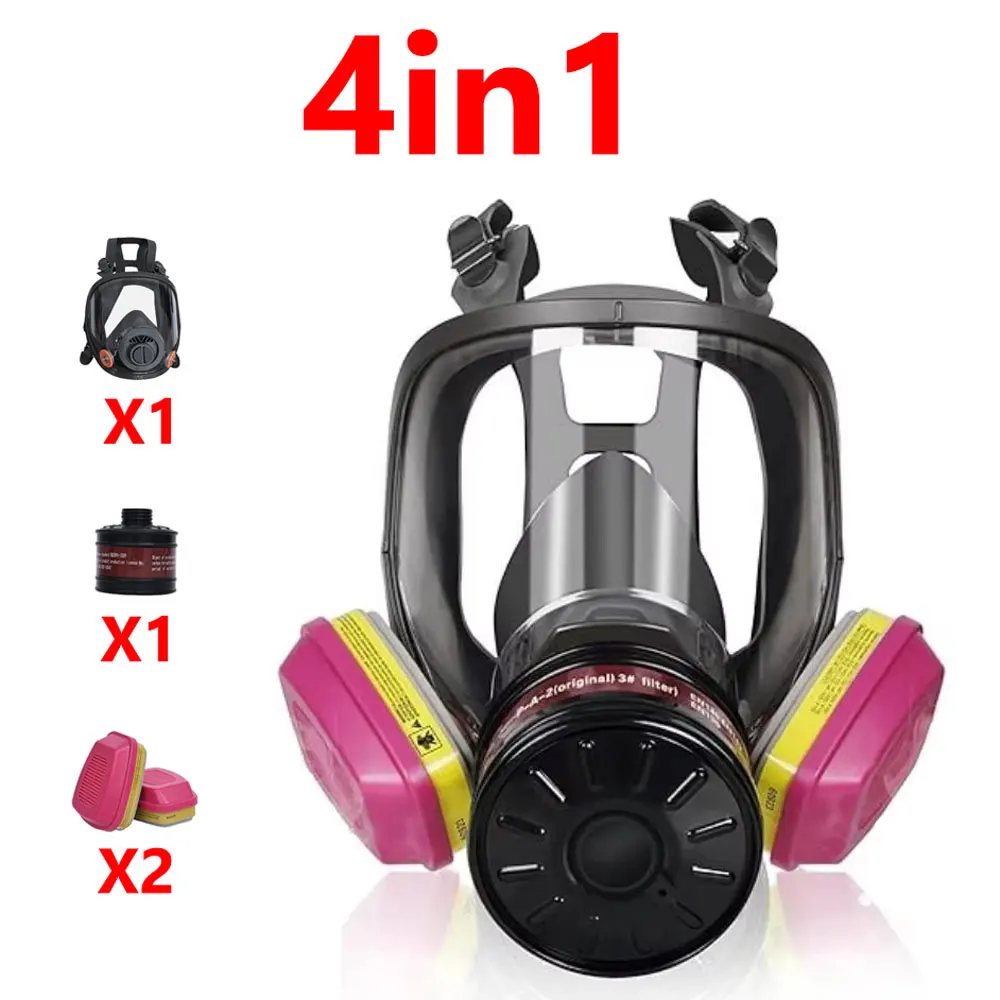 Gas Mask Survival Nuclear and Chemicals Gas Mask with 40mm Activated Carbon Filter and 60926 Filter Full Face Respirator Mask