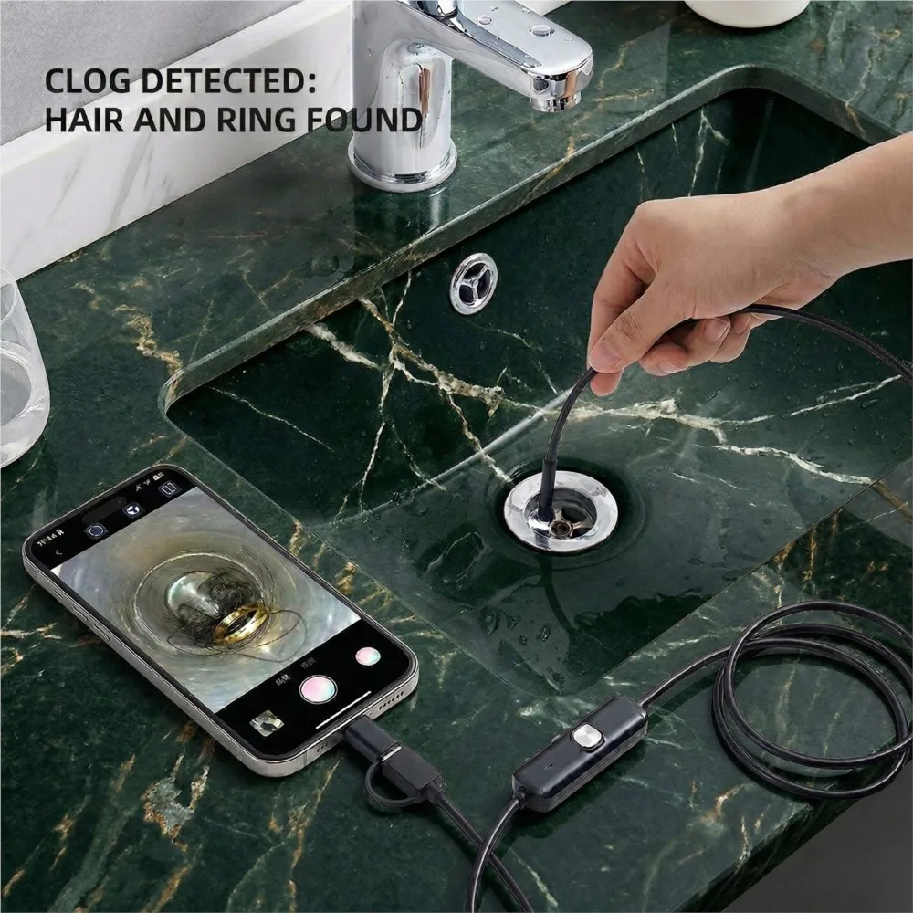 7.0MM Type-C Endoscope Camera IP67 Waterproof with 6 Adjustable LEDs USB Android Flexible Inspection Borescope for Phone PC