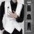 White vest + black shirt + trousers + free black tie
