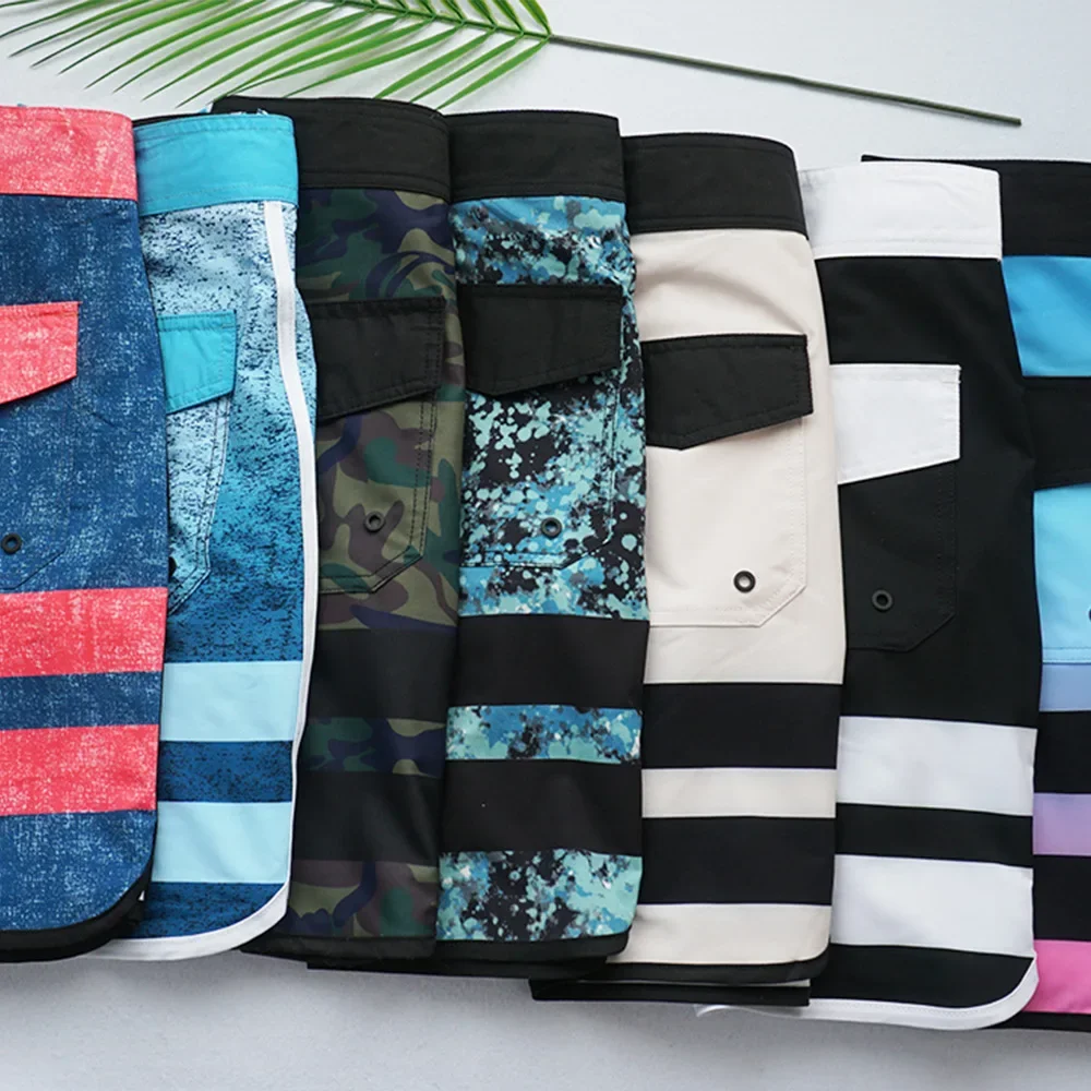 Ice Sensation Men's Beach Shorts Casual Double Bar Model Summer Vacation Beachside Quick Dry Surfing Sports Pants