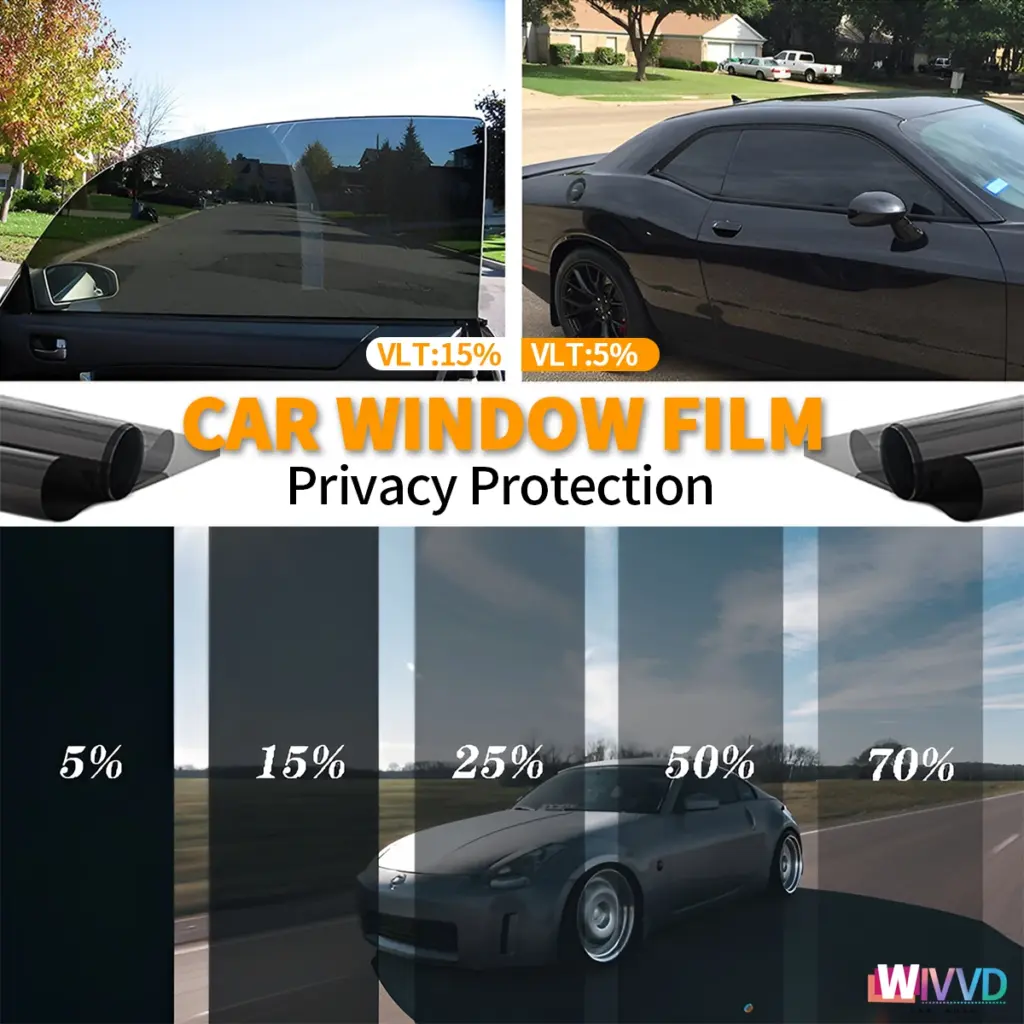 50cmx1/3m Car Window Privacy Film Vinyl Privacy Glass Film Summer Sunshade Sticker Sun Sltraviolet Visor Protective Lens Film