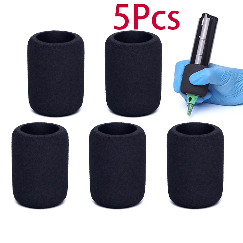 5Pcs Professional Anti Slip Memory Foam Disposable Tattoo Grip Cover Tattoo Machine Pen Cover Tool Sponge Tattoo Accessory