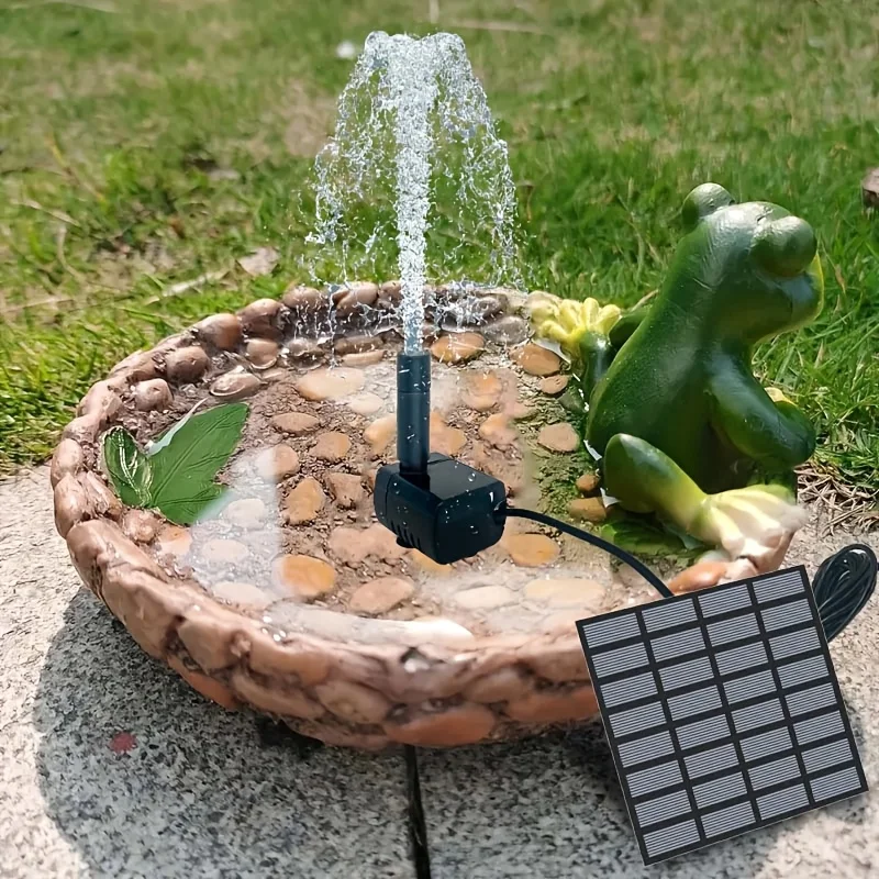 Solar Fountain with 6 Nozzles - 1.4W Solar Panel Floating Water Pump for Bird Baths, Pools,Garden DIY Waterfall Yard Decor