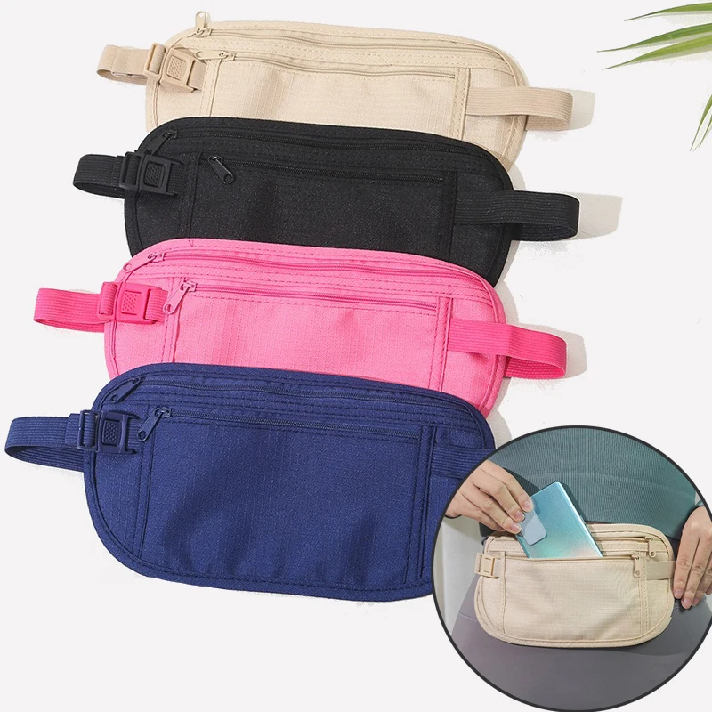 Travel Waist Packs Pouch For Passport Money Hidden Security Wallet Men Women Sport Running Bag Chest Pack Money Fanny Pack 1/2pc