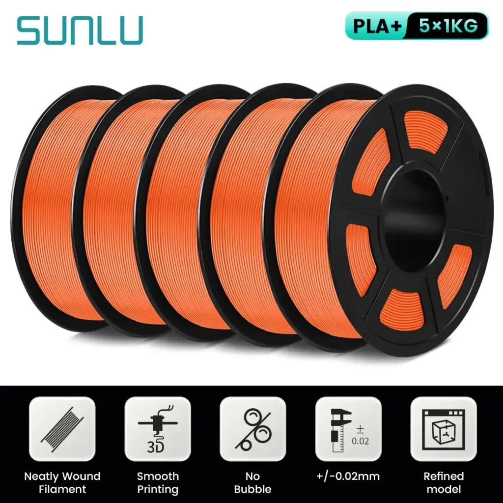 SUNLU PLA PLUS 3D Printer Filament Colorful 5KG 1KG A Roll 1.75MM Tolerances +/-0.02MM Filament Fast Shipping From EU / US /RU