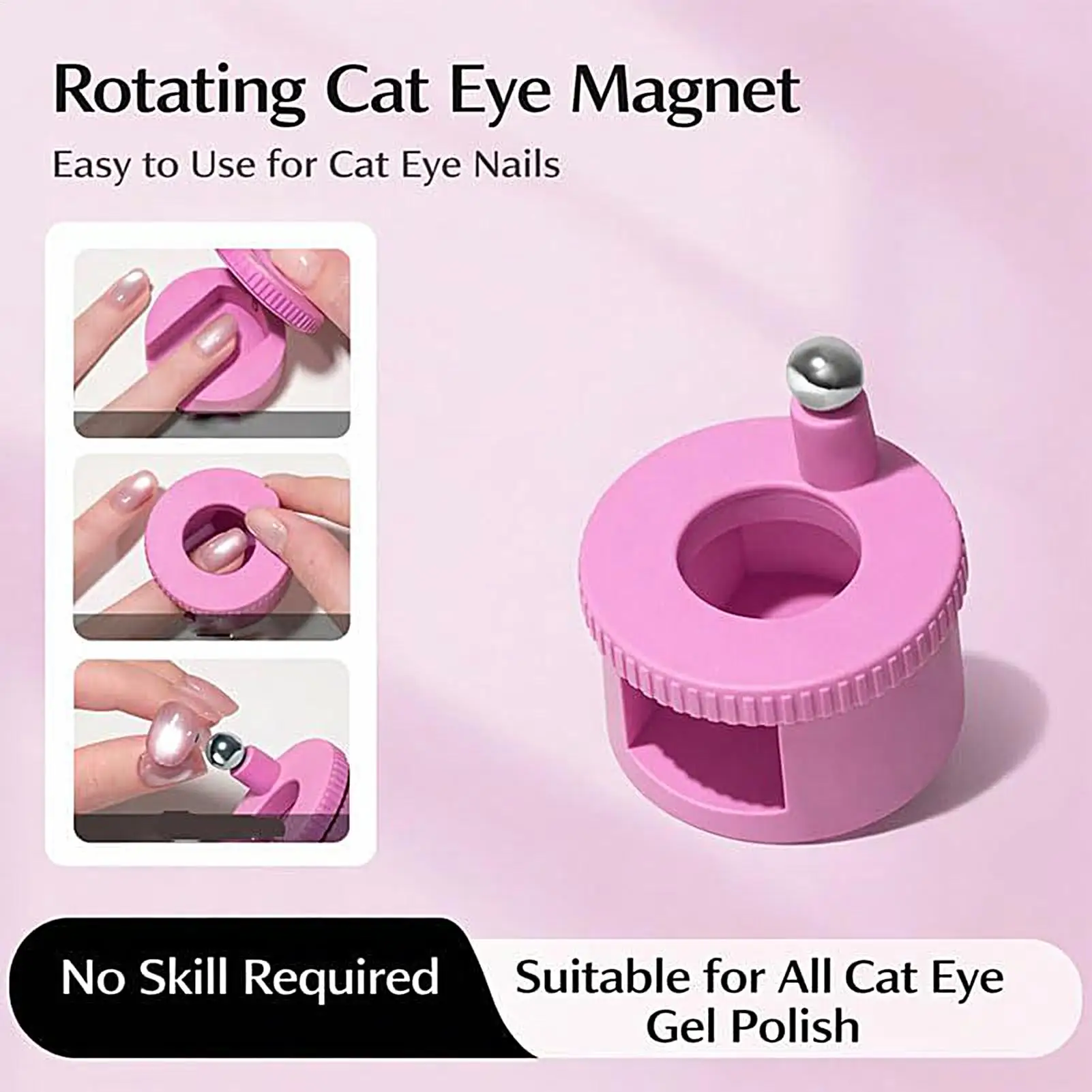 Magnets for Nails Rotating Manicure Art Tool Nail Gel Magnetic Pen Magnet Effect 3D Nail Design Tool for Salon Home Studio DIY