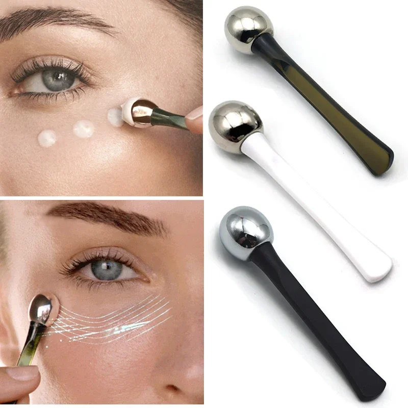Eye Massage Roller Eye Cream Stick Applicator Cosmetic Spatula Anti Wrinkle Dark Circles Facial Spoon Gold Alloy Face Massager