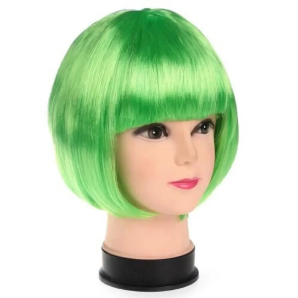 Halloween Lady Wig Women's Short Straight Bangs Full Hair Wigs Cosplay Party Hair Bob Wig Multiple Color Synthetic Hair