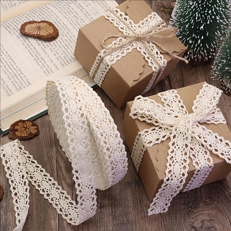 10 Yards Hollow Lace Lace, 2CM Wide, Suitable For DIY Crafts, Sewing, Scrapbooking, Hair Accessories, Gift Packaging Decorations