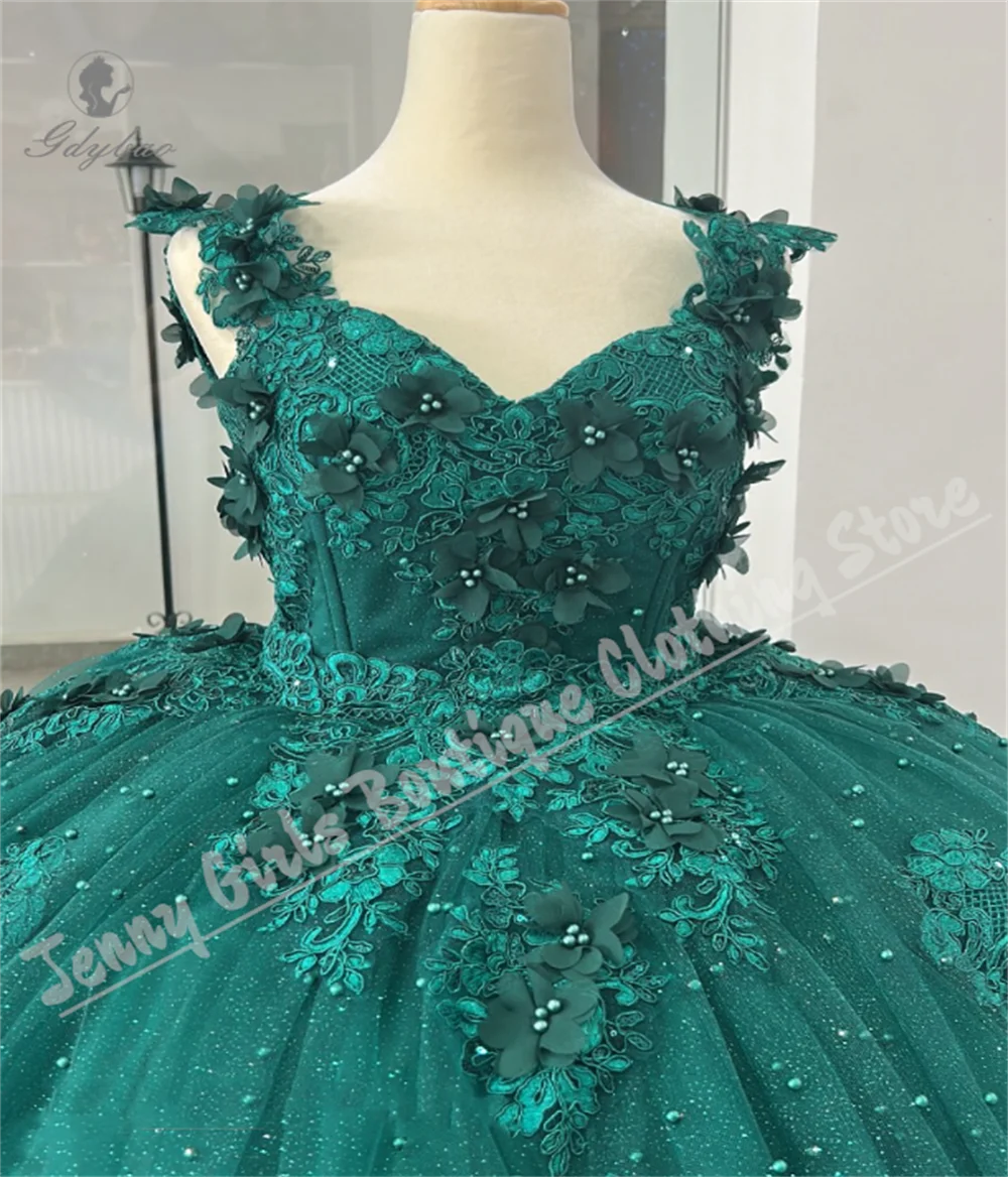 Girl Princess Dress Wedding Fluffy Lace Applique Pearl Sleeveless Children's Party Beauty Contest Clothing